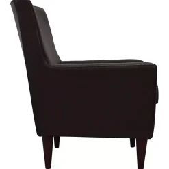 Kirklands Home Emma Walnut Faux Leather Accent Chair Brown Best