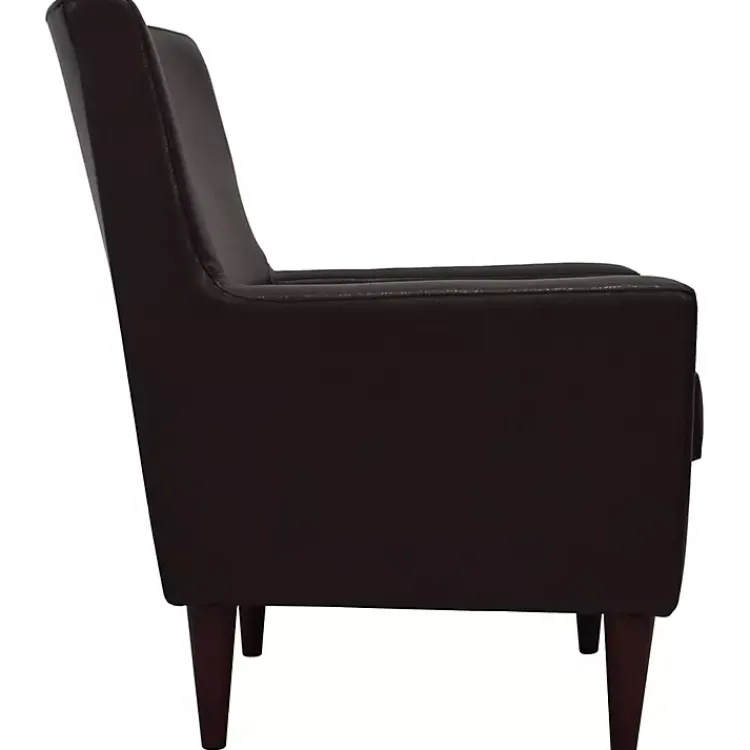 Kirklands Home Emma Walnut Faux Leather Accent Chair Brown Best