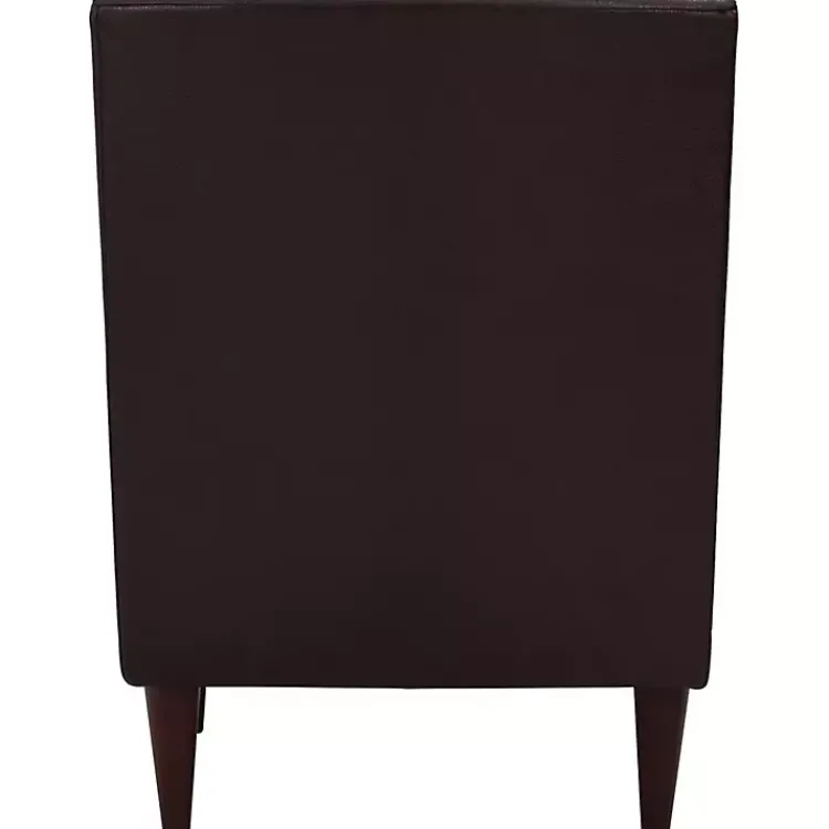 Kirklands Home Emma Walnut Faux Leather Accent Chair Brown Best