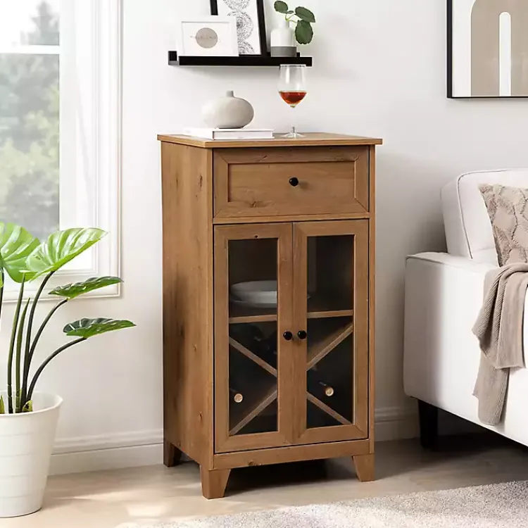 Kirklands Home English Oak Double Door Reeves Cabinet Brown Outlet