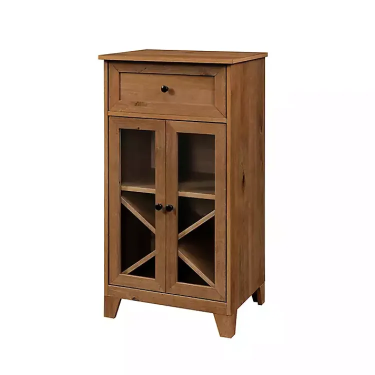 Kirklands Home English Oak Double Door Reeves Cabinet Brown Outlet