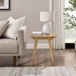Kirklands Home English Oak Wood Minimalist Accent Table Tan Online