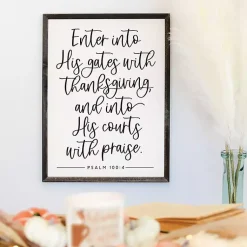 Seasonal Storage>Kirklands Home Enter His Gates Framed Wall Plaque
