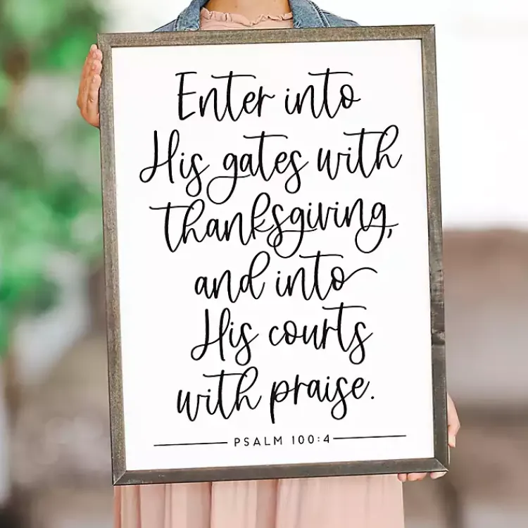 Seasonal Storage>Kirklands Home Enter His Gates Framed Wall Plaque