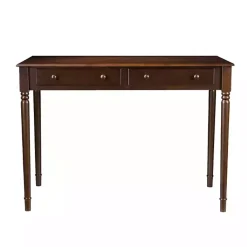 Kirklands Home Espresso Classic 2-Drawer Wood Desk Brown Clearance