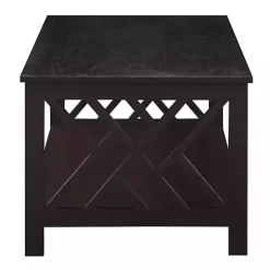 Kirklands Home Espresso Cut-Out Sides Coffee Table Brown Best