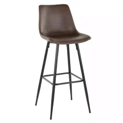 Kirklands Home Espresso Faux Leather Metal Bar Stools, Set of 2 Brown Sale