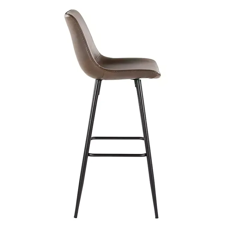 Kirklands Home Espresso Faux Leather Metal Bar Stools, Set of 2 Brown Sale