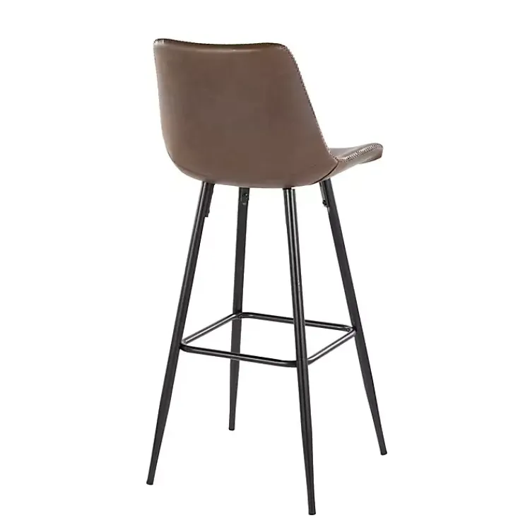 Kirklands Home Espresso Faux Leather Metal Bar Stools, Set of 2 Brown Sale