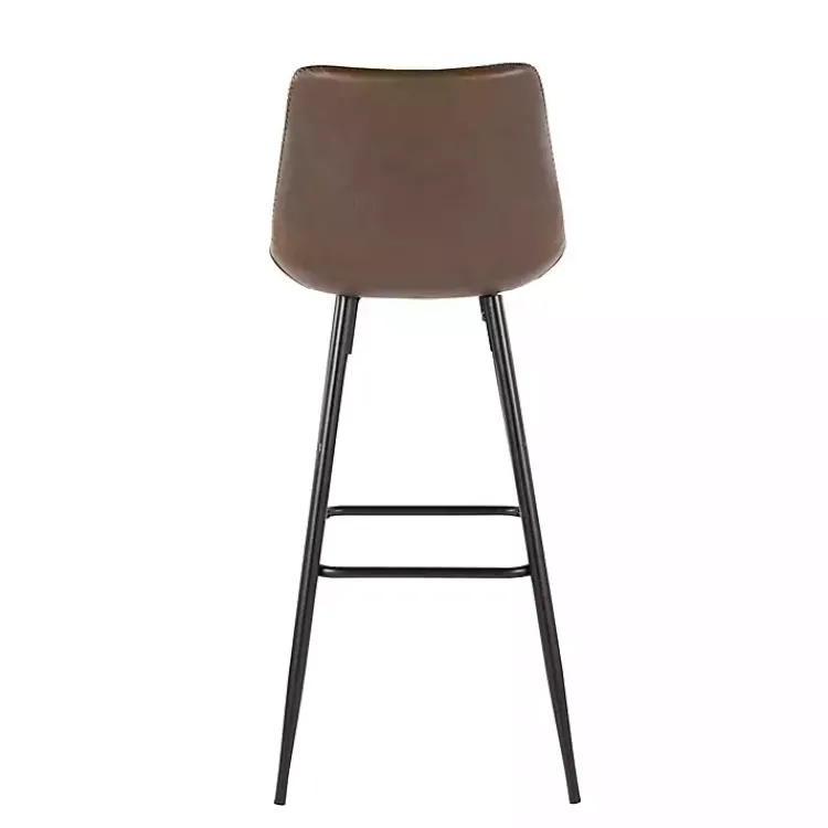 Kirklands Home Espresso Faux Leather Metal Bar Stools, Set of 2 Brown Sale