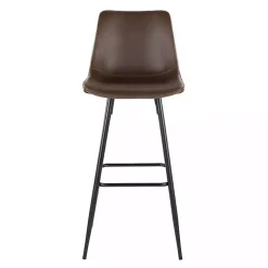 Kirklands Home Espresso Faux Leather Metal Bar Stools, Set of 2 Brown Sale