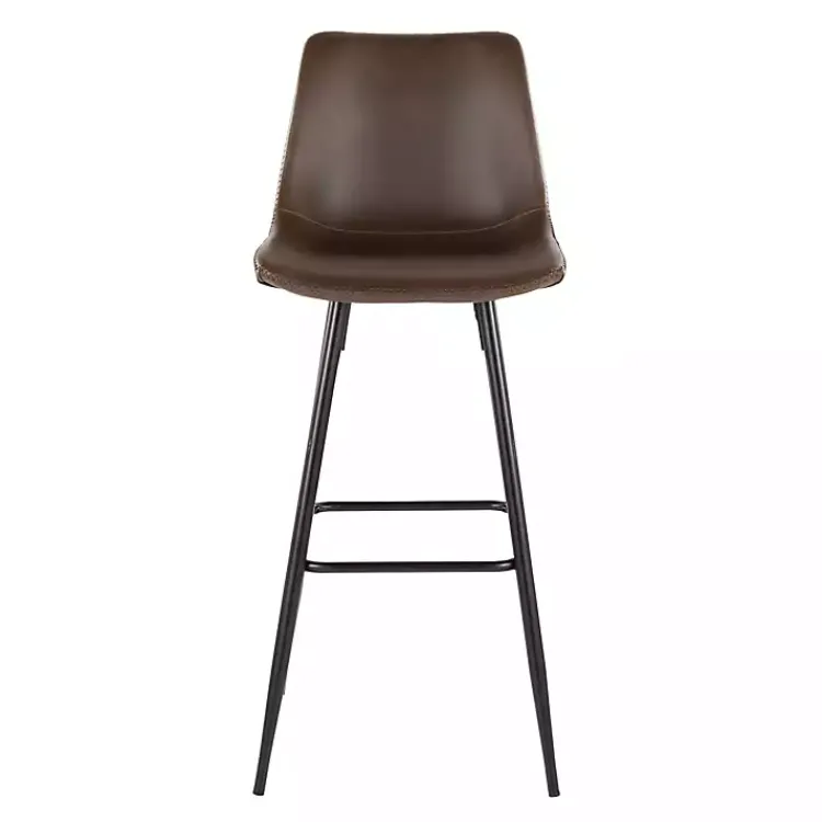 Kirklands Home Espresso Faux Leather Metal Bar Stools, Set of 2 Brown Sale