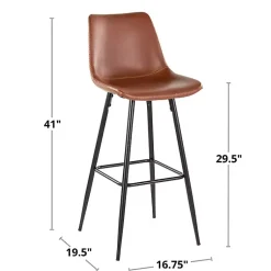 Kirklands Home Espresso Faux Leather Metal Bar Stools, Set of 2 Brown Sale