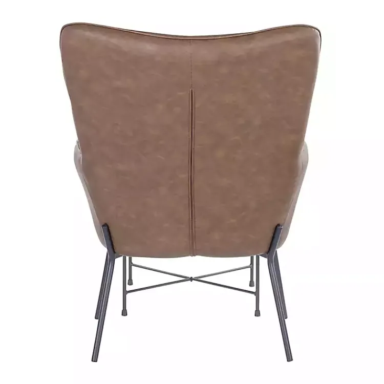 Kirklands Home Espresso Faux Leather 2-pc. Chair and Ottoman Set Brown Sale