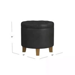 Kirklands Home Espresso Faux Leather Tufted Storage Ottoman Brown Online