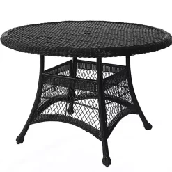 Kirklands Home Espresso Resin Wicker Round Dining Table Black Clearance