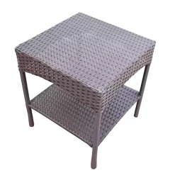 Kirklands Home Espresso Resin Wicker Side Table Brown Sale