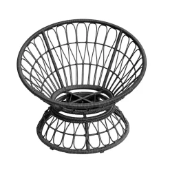 Kirklands Home Espresso Resin Wicker Swivel Chair Black Discount