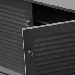 Kirklands Home Espresso Shutter Door Wooden Cabinet Discount