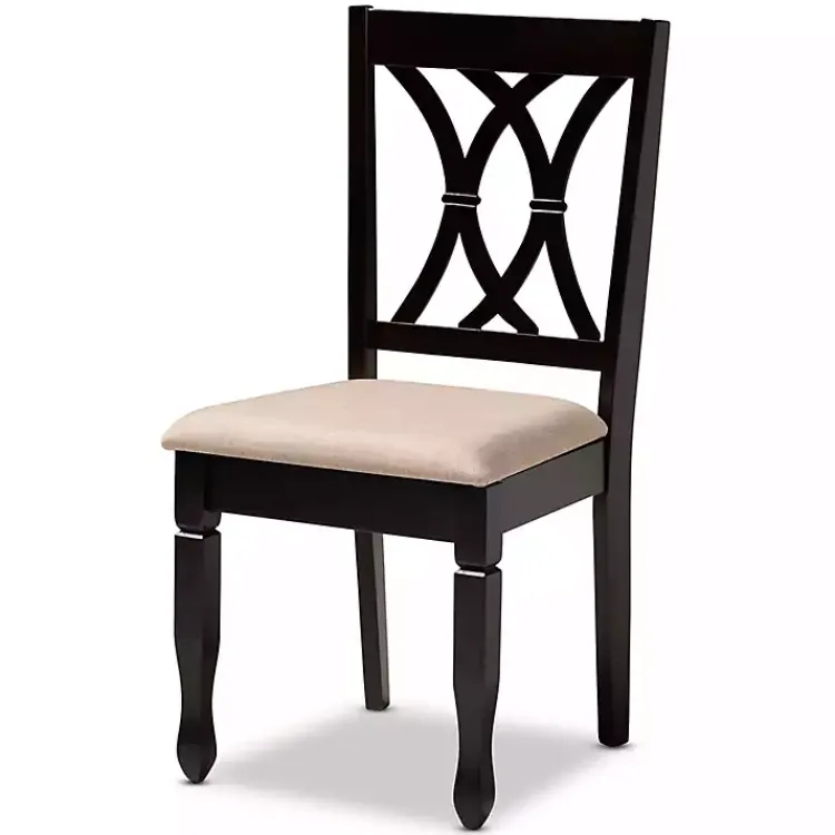 Kirklands Home Espresso Upholstered Reneau 4-pc. Dining Chair Set Tan Sale