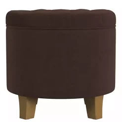 Kirklands Home Espresso Velvet Tufted Storage Ottoman Brown Best