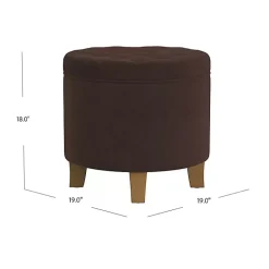 Kirklands Home Espresso Velvet Tufted Storage Ottoman Brown Best