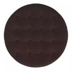 Kirklands Home Espresso Velvet Tufted Storage Ottoman Brown Best