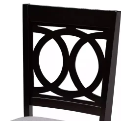 Kirklands Home Espresso Wood Lenoir Dining Chairs, Set of 4 Gray Clearance