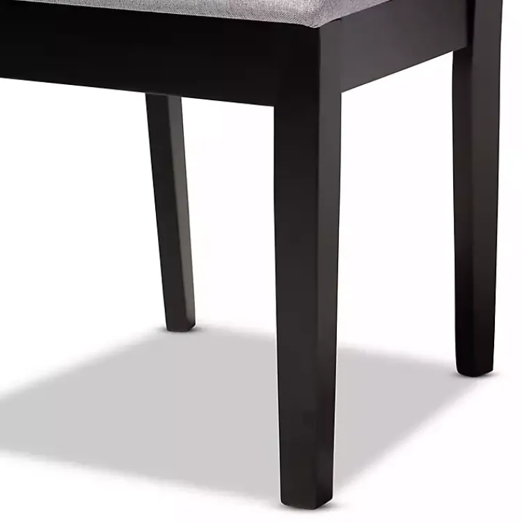 Kirklands Home Espresso Wood Lenoir Dining Chairs, Set of 4 Gray Clearance