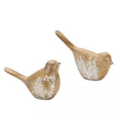Statues & Figurines>Kirklands Home Etched Floral Bird Figurines, Set of 4