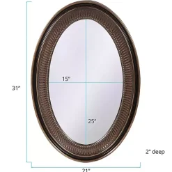 Kirklands Home Ethan Bronze Ribbed Oval Wall Mirror Hot
