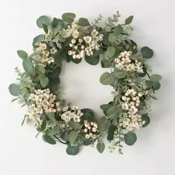 Wreaths>Kirklands Home Eucalyptus and Wax Flower Wreath