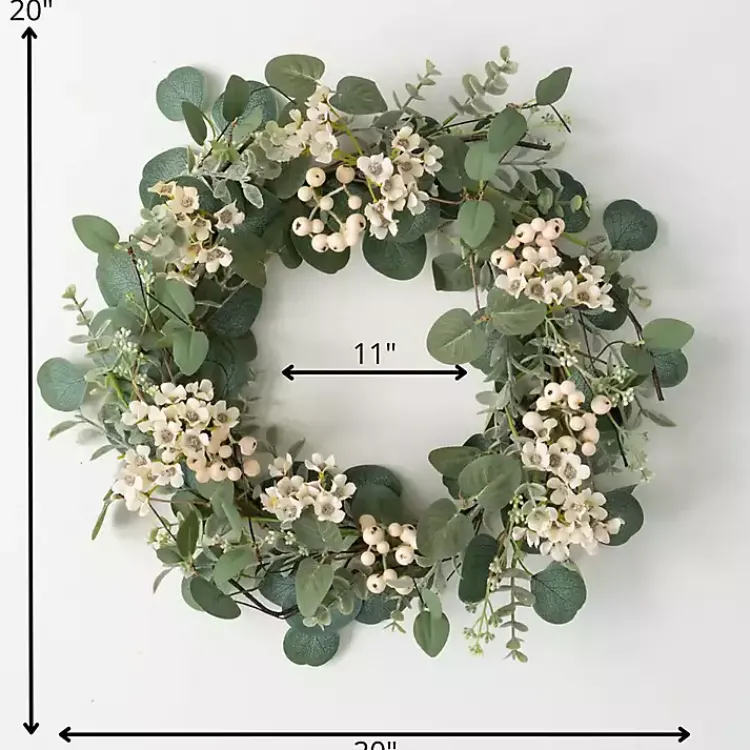 Wreaths>Kirklands Home Eucalyptus and Wax Flower Wreath