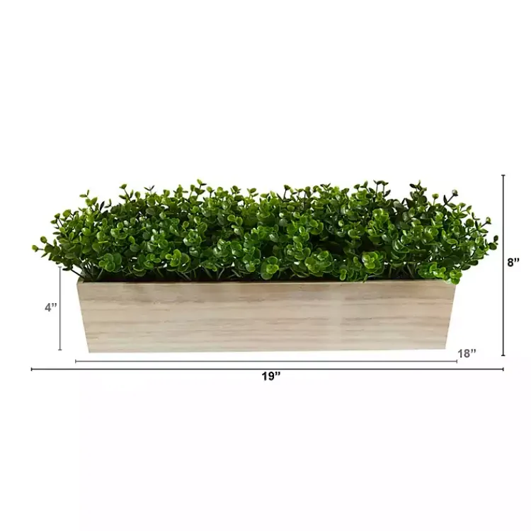 Arrangements & Greenery>Kirklands Home Eucalyptus Arrangement in Wide Wooden Planter
