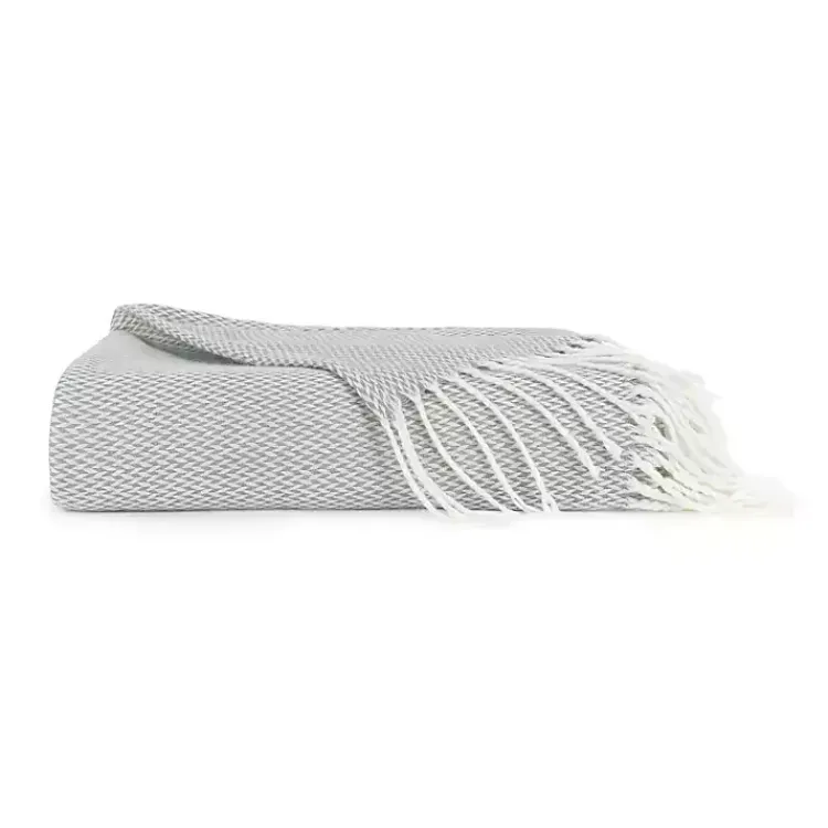 Blankets & Throws>Kirklands Home Eucalyptus Herringbone Throw with Fringe Green