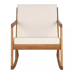 Kirklands Home Eucalyptus Wood with Beige Cushion Rocking Chair Ivory Discount