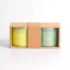 Candles>Kirklands Home Eucalyptus Wreath & Cucumber Cactus 2pc Candle Set Green