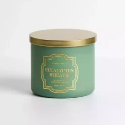 Candles>Kirklands Home Eucalyptus Wreath Triple Wick Jar Candle Green
