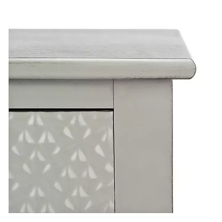 Kirklands Home Evelina Textured Single Drawer Accent Table Gray Clearance