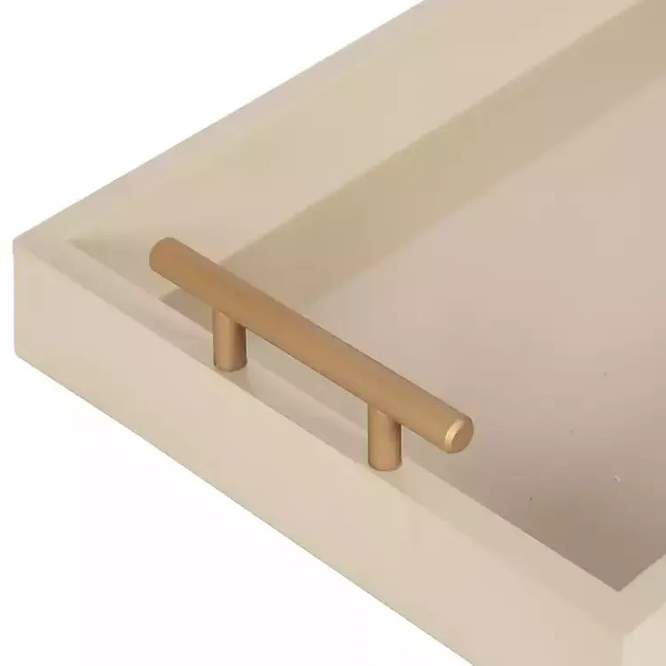 Decorative Trays>Kirklands Home Evelyn Cream Narrow Decorative Tray Ivory