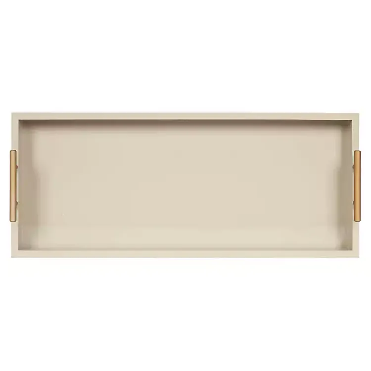 Decorative Trays>Kirklands Home Evelyn Cream Narrow Decorative Tray Ivory