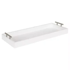 Decorative Trays>Kirklands Home Evelyn Narrow Decorative Tray White