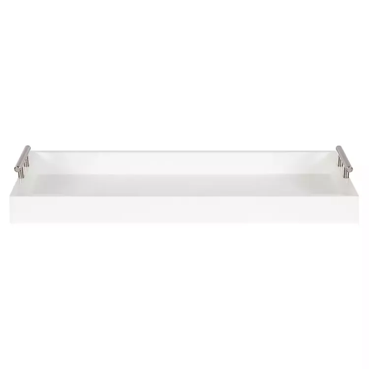 Decorative Trays>Kirklands Home Evelyn Narrow Decorative Tray White