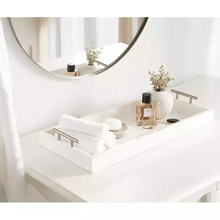 Decorative Trays>Kirklands Home Evelyn Narrow Decorative Tray White