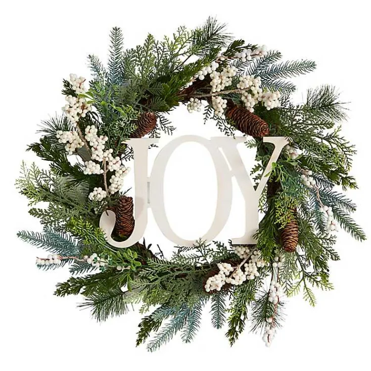 Christmas Wreaths>Kirklands Home Evergreen Pineberry Joy Wreath