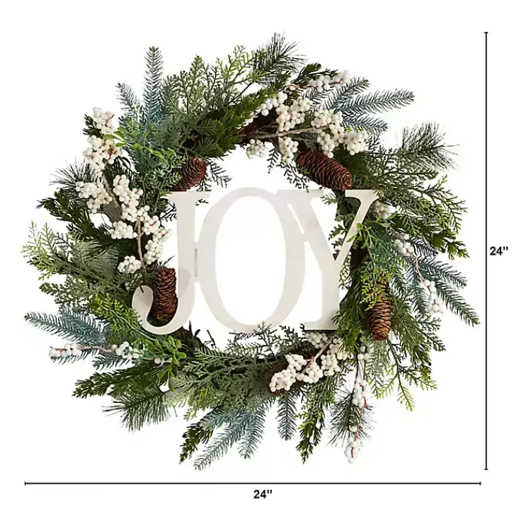 Christmas Wreaths>Kirklands Home Evergreen Pineberry Joy Wreath