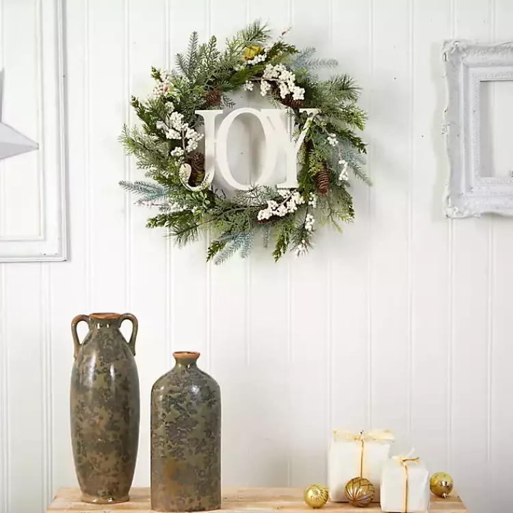 Christmas Wreaths>Kirklands Home Evergreen Pineberry Joy Wreath
