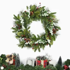 Wreaths>Kirklands Home Evers and Eucalyptus Berry Wreath Green