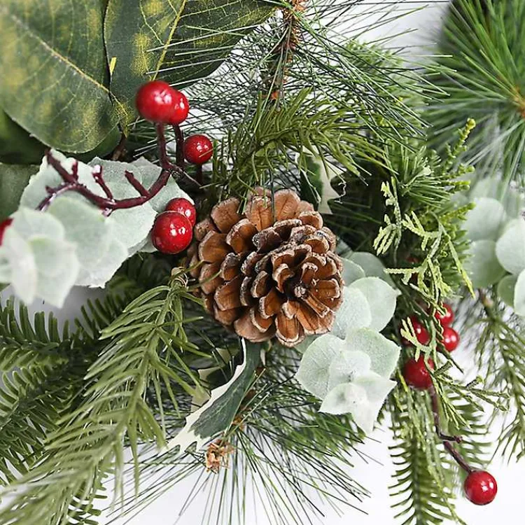 Wreaths>Kirklands Home Evers and Eucalyptus Berry Wreath Green
