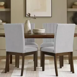 Kirklands Home Everly Upholstered Dining Chairs, Set of 2 Gray New
